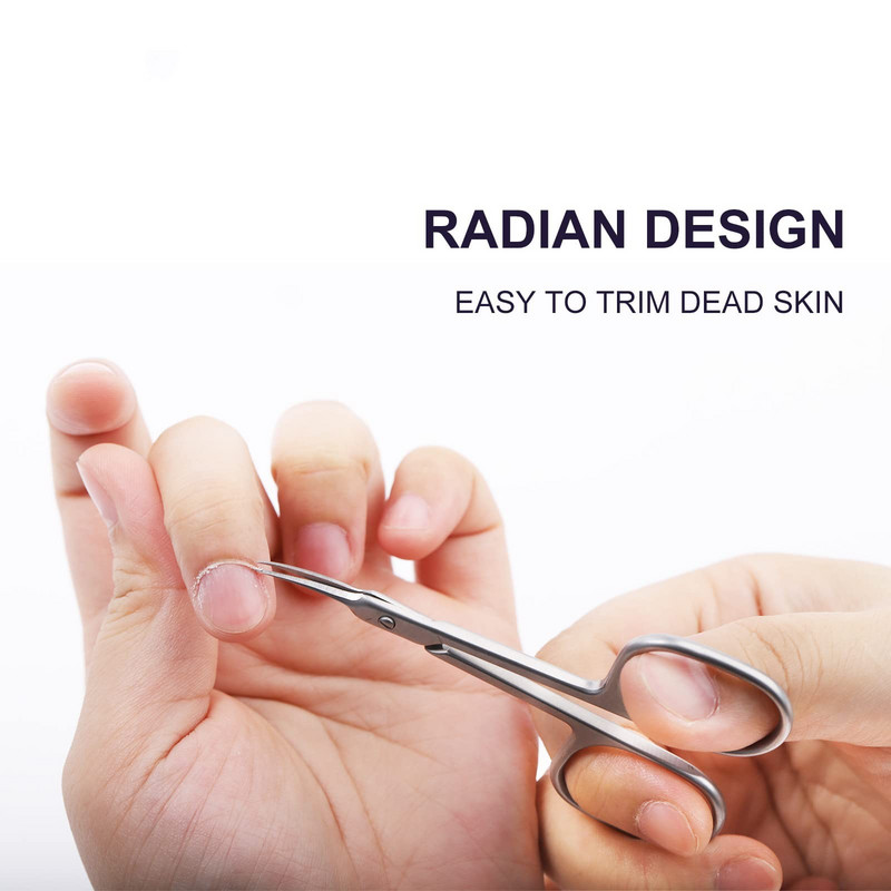 Foarfece pentru Cuticule Lamă curbată Foarfece super subțire pentru îngrijirea cuticulelor Manichiură Vârf ascuțit precis Lame pentru îngrijirea genelor sprâncenelor