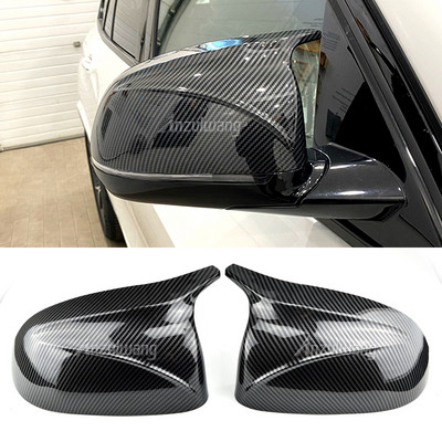 Aukštos kokybės anglies pluošto išvaizda juodi šoninių veidrodėlių dangteliai M stiliaus pakeitimas BMW X3 G01 X4 G02 X5 G05 2018 2019 2020 2021 m.