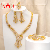 Set de bijuterii însorit Rafinat zircon cercei romantici colier brăţară inel pentru femei aniversare clasică de înaltă calitate