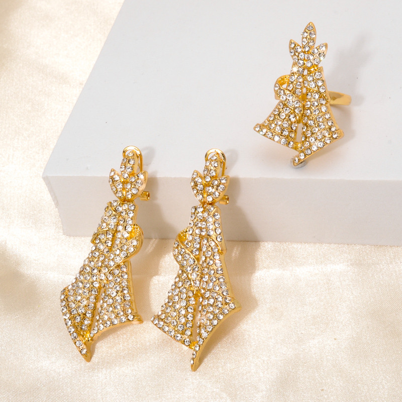 Set de bijuterii însorit Rafinat zircon cercei romantici colier brăţară inel pentru femei aniversare clasică de înaltă calitate