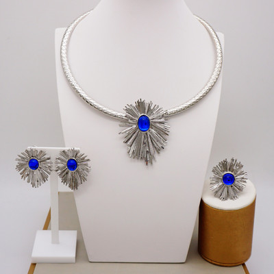 Bijuterii de modă Seturi de bile de culoare aurie Mărgele mici Dubai Colier Cercei pentru femei Fete Bijuterii etiopiene Cadou indian african