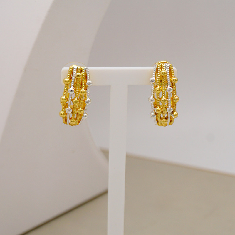 Bijuterii de modă Seturi de bile de culoare aurie Mărgele mici Dubai Colier Cercei pentru femei Fete Bijuterii etiopiene Cadou indian african