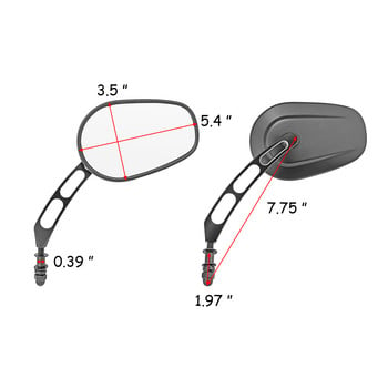 Мотоциклет 8 мм огледало за обратно виждане дясно и ляво странично огледало за Harley Sportster 883 1200 Dyna Softail Breakout Touring Road King CVO