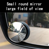 Oglindă pentru unghi orb fără cadru pentru mașină, cu unghi larg, oglindă convexă rotundă mică, laterală, rotundă, oglindă de parcare retrovizoare