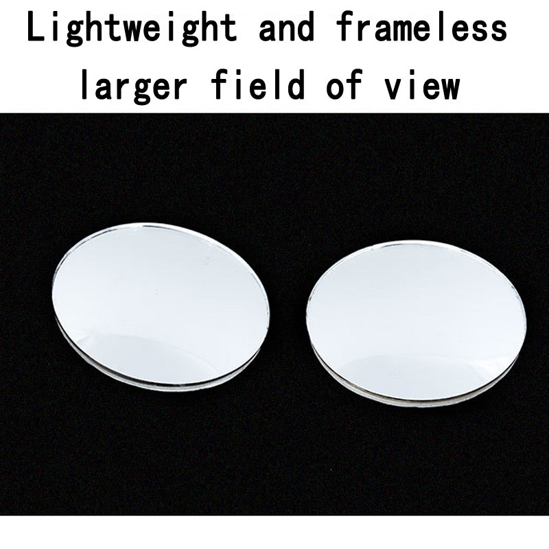 Oglindă pentru unghi orb fără cadru pentru mașină, cu unghi larg, oglindă convexă rotundă mică, laterală, rotundă, oglindă de parcare retrovizoare