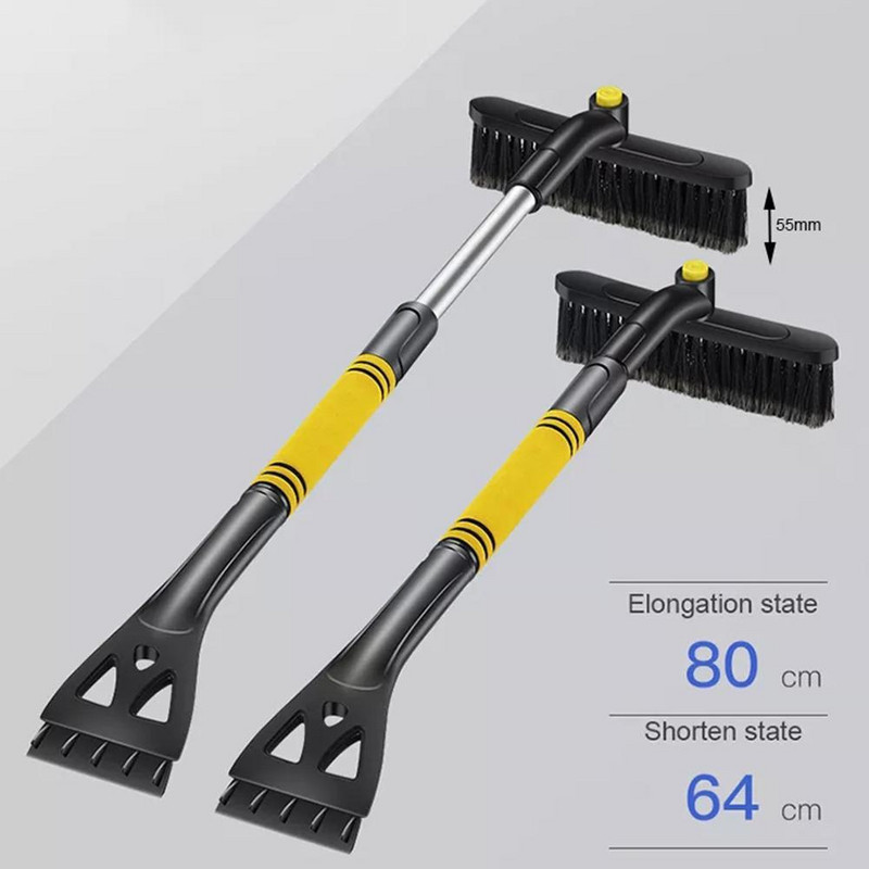 Răzuitor de zăpadă pentru mașină Parbriz automat Curățare zăpadă a geamului Iarna în racletă 1 Instrument de răzuit pentru îndepărtare 2 Perie Lopată de gheață pentru zăpadă G0W8