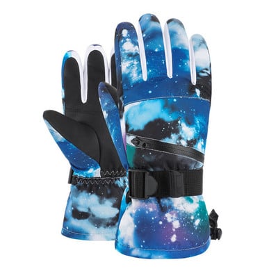Téli snowboard síkesztyűk PU bőr csúszásmentes érintőképernyős vízálló motorkerékpáros polár meleg hókesztyűk unisex