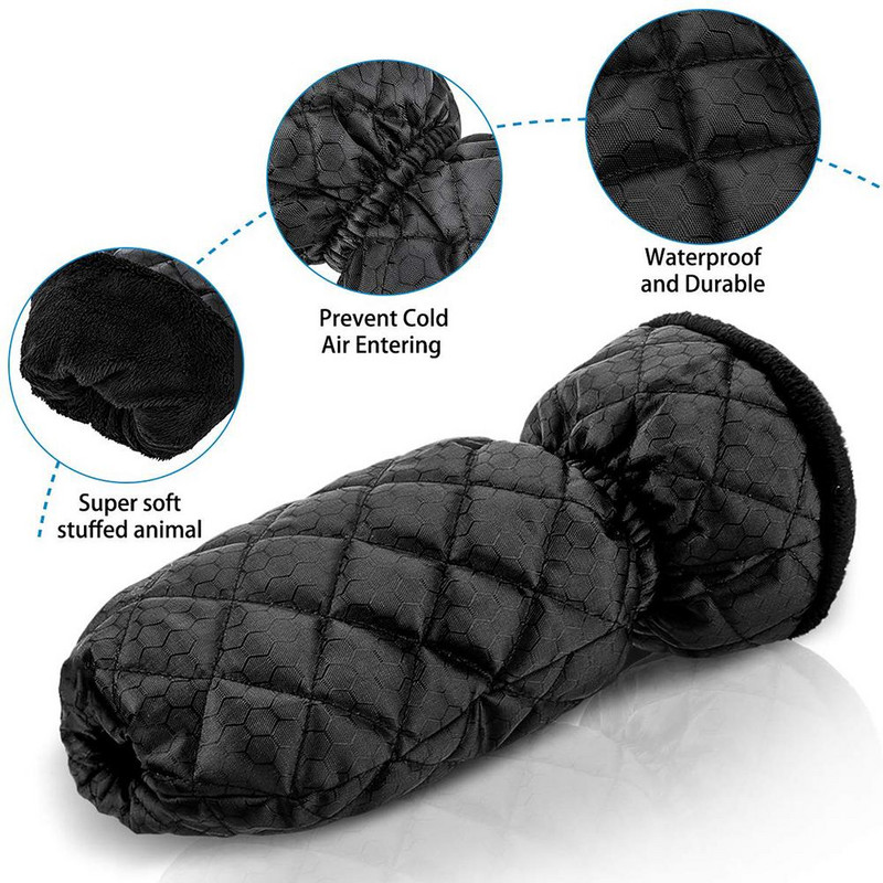 Spărgător de gheață pentru parbriz pentru mașină, cu mănuși, perie de sticlă curată, instrument de îndepărtare a zăpezii, geam automat, perie de zăpadă de iarnă, lopată