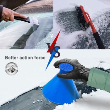 1/4 τεμ. Magical Ice Scraper Car with Ice Breakers for Winter Car Window Paramping , Oil Funnel Snow Remover Deicer Cone Tool