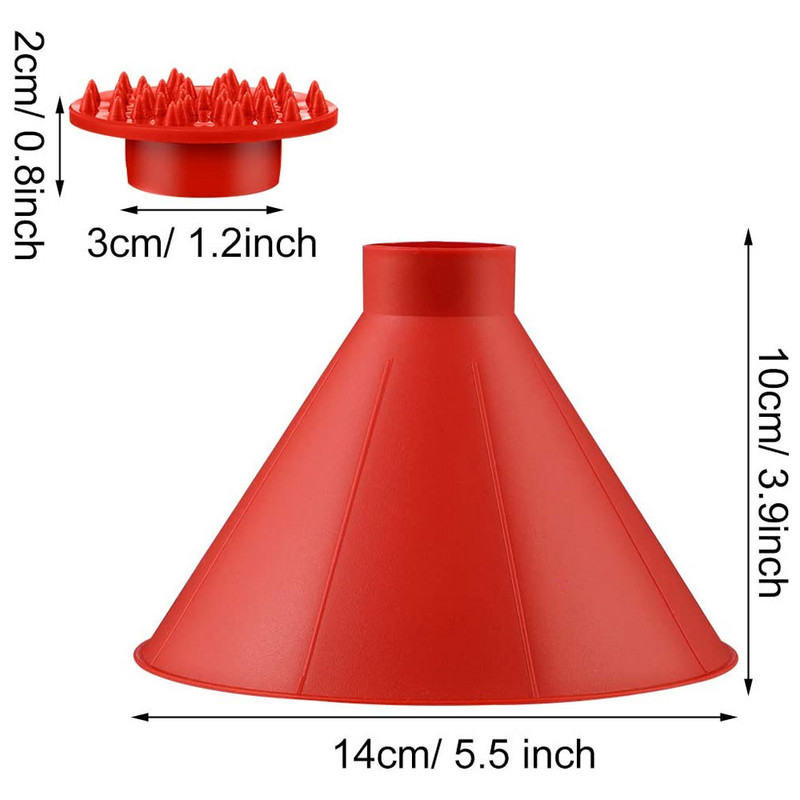 Racletă magică de gheață pentru mașină cu spărgătoare de gheață pentru parbriz de iarnă, pâlnie de ulei pentru îndepărtarea zăpezii, instrument con de dezghețare