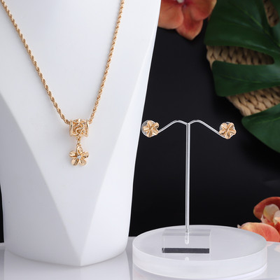 SophiaXuan New Design Set de bijuterii hawaiene Samoa Polinezian Plumeria Cercei cu flori Seturi de coliere Bijutier pentru femei Cadou Petrecere