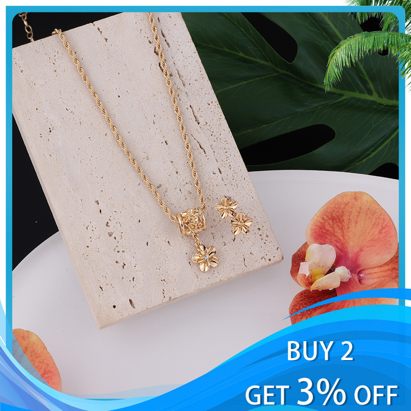 SophiaXuan New Design Set de bijuterii hawaiene Samoa Polinezian Plumeria Cercei cu flori Seturi de coliere Bijutier pentru femei Cadou Petrecere
