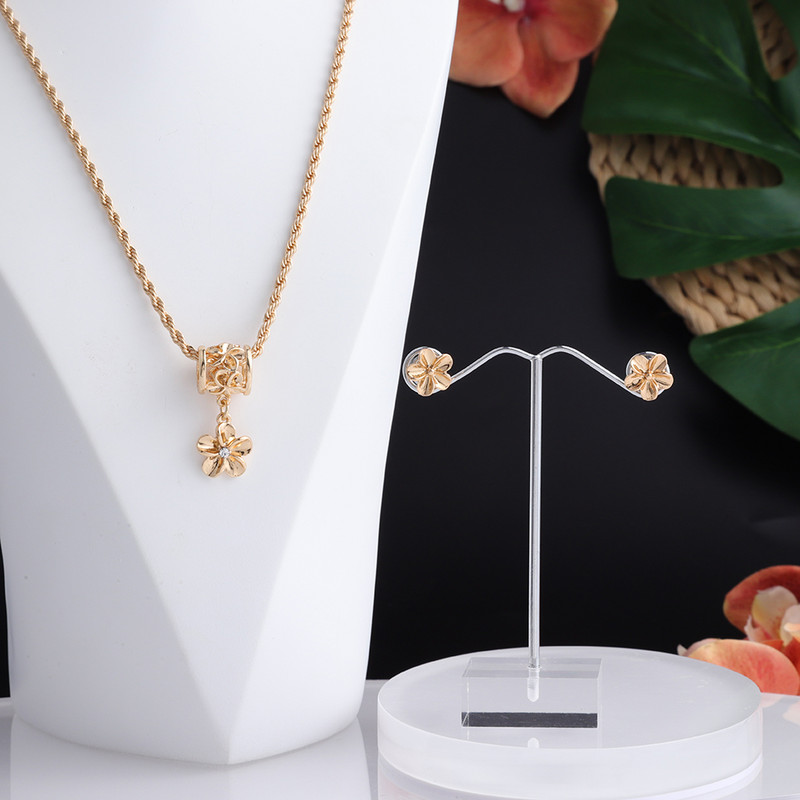 SophiaXuan New Design Set de bijuterii hawaiene Samoa Polinezian Plumeria Cercei cu flori Seturi de coliere Bijutier pentru femei Cadou Petrecere