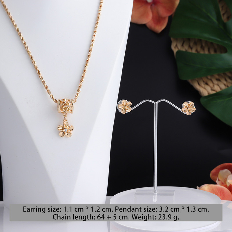 SophiaXuan New Design Set de bijuterii hawaiene Samoa Polinezian Plumeria Cercei cu flori Seturi de coliere Bijutier pentru femei Cadou Petrecere