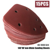 15tk 140x98mm 6auguga isekleepuv liivapaber kolmnurk Delta SanderHook loop liivapaber ketas abrasiivtööriistad poleerimisliiv 40-1000