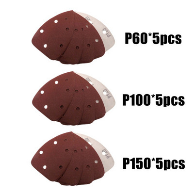 15tk 140x98mm 6auguga isekleepuv liivapaber kolmnurk Delta SanderHook loop liivapaber ketas abrasiivtööriistad poleerimisliiv 40-1000