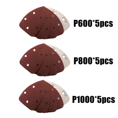 15tk 140x98mm 6auguga isekleepuv liivapaber kolmnurk Delta SanderHook loop liivapaber ketas abrasiivtööriistad poleerimisliiv 40-1000