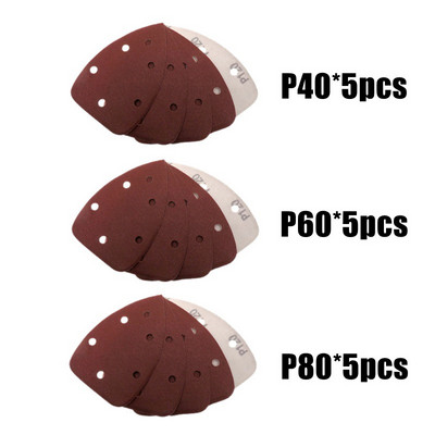 15tk 140x98mm 6auguga isekleepuv liivapaber kolmnurk Delta SanderHook loop liivapaber ketas abrasiivtööriistad poleerimisliiv 40-1000
