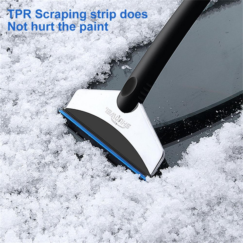 Lopată pentru zăpadă pentru mașină de înaltă calitate Racletă pentru parbriz cu mâner lung, care economisește forța de muncă, cu margine moale, lopată pentru îndepărtarea zăpezii pentru geamuri