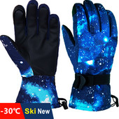 Bărbați, femei, copii, iarnă, zăpadă, mănuși de schi, mănuși groase, impermeabile, cu ecran tactil, pentru schi, lână caldă, pentru motocicletă, pentru ciclism, încălzite.