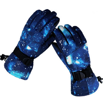 Мъже, жени, деца, зимни ски ръкавици за сняг Дебели водоустойчиви ръкавици за ски със сензорен екран Топли поларени мотоциклетни колоездене Отопляеми ръкавици