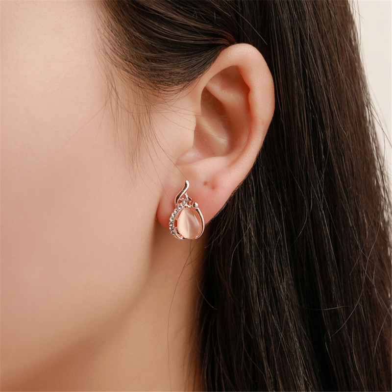 Design creativ 2 buc. Cercei cu știfturi de cristal Opal Colier Set de bijuterii de mireasă Moda femei Accesorii de petrecere Cadouri de aniversare