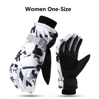 Téli snowboard síkesztyűk Unisex PU bőr csúszásmentes érintőképernyős vízálló motorkerékpáros polár meleg hókesztyűk