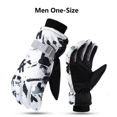Téli snowboard síkesztyűk Unisex PU bőr csúszásmentes érintőképernyős vízálló motorkerékpáros polár meleg hókesztyűk