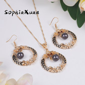 SophiaXuan Set de bijuterii vintage Noutăți de modă 2022 Tendință Seturi elegante pentru femei Cercei Colier pentru femei Cadou de domnișoară de onoare
