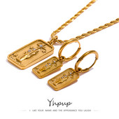 Yhpup Set de cercei colier cu pandantiv de mână stea din oțel inoxidabil Declarație auriu ceresc de înaltă calitate cadou de bijuterii farmec