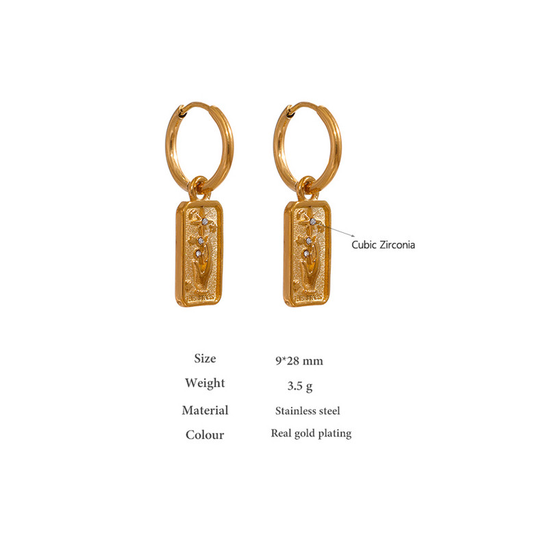 Yhpup Set de cercei colier cu pandantiv de mână stea din oțel inoxidabil Declarație auriu ceresc de înaltă calitate cadou de bijuterii farmec