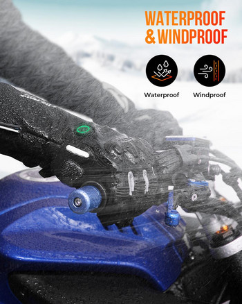 Отопляеми мотоциклетни ръкавици Зимни топли мотоциклетни мото отопляеми ръкавици Водоустойчиви акумулаторни нагревателни термо ръкавици за моторна шейна