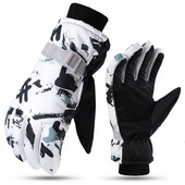 Téli snowboard síkesztyűk Unisex PU bőr csúszásmentes érintőképernyős vízálló motorkerékpáros polár meleg hókesztyűk