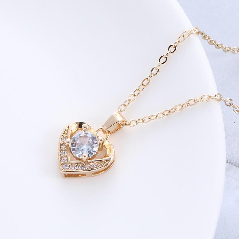 Безплатна доставка Гореща разпродажба, модно сърце, цирконий, пръстен, обеца, колие, сватбена булчинска елегантен циркониев комплект бижута, подарък за Свети Валентин