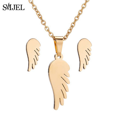 Náhrdelníky z nehrdzavejúcej ocele s pierkami, klasická móda, bohémske rastlinné listy, náušnice, náhrdelníky pre ženy, sady šperkov, svadobné darčeky