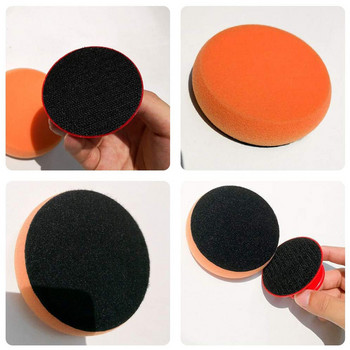 4\'\' Car Wax Wash Polish Pad Kit Soft Sponge Foam Applicators Αφρώδες μαξιλάρι με λαβή για γυάλισμα και καθαρισμό αυτοκινήτου