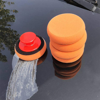 4\'\' Car Wax Wash Polish Pad Комплект мека гъба Апликатори за пяна Подложка от пяна с дръжка за полиране и почистване на автомобили