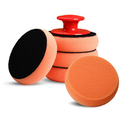 Set de tampon de lustruit cu ceară de mașină de 4 inchi, aplicatoare de spumă cu burete moale, tampon de spumă cu mâner de prindere pentru lustruirea și curățarea mașinii