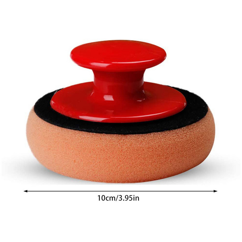 Set de tampon de lustruit cu ceară de mașină de 4 inchi, aplicatoare de spumă cu burete moale, tampon de spumă cu mâner de prindere pentru lustruirea și curățarea mașinii