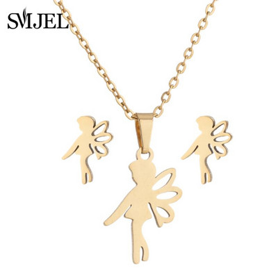 Familie Mama Tata Copil Colier pandantiv Colier Ziua Mamei Bijuterii din oțel inoxidabil pentru femei Cercei pentru mamă însărcinată Cadouri de dragoste