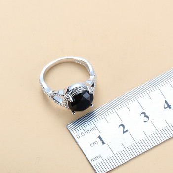 2022 Sell Well Wedding 925 Mark σετ κοσμημάτων Μαύρα ζιργκόν κρεμαστά σκουλαρίκια και κολιέ δαχτυλίδι 3 τεμαχίων σετ γυναικεία μοντέρνα φορεσιά