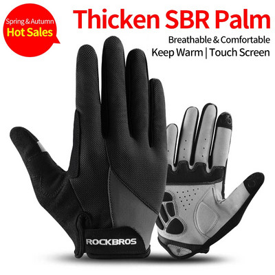 ROCKBROS Cycling Gloves Οθόνη αφής Αδιάβροχη MTB Bike Gloves Bicycle Gloves Thermal Warm Motorcycle Winter Autumn Sports Equipment
