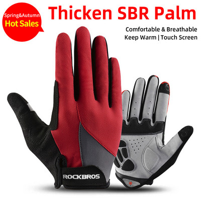 ROCKBROS Cycling Gloves Οθόνη αφής Αδιάβροχη MTB Bike Gloves Bicycle Gloves Thermal Warm Motorcycle Winter Autumn Sports Equipment