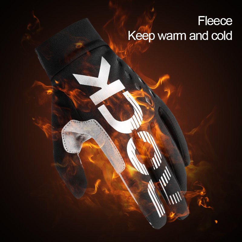 ROCKBROS Cycling Gloves Οθόνη αφής Αδιάβροχη MTB Bike Gloves Bicycle Gloves Thermal Warm Motorcycle Winter Autumn Sports Equipment