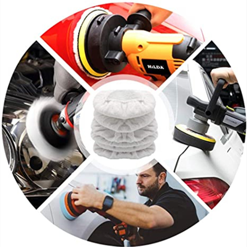 Tampoane tampon pentru mașină de găurit Tampoane de lustruit 5 buc 5-10 inci Tampă de lustruit din microfibră Capotă pentru repararea caroseriei auto Lustruire