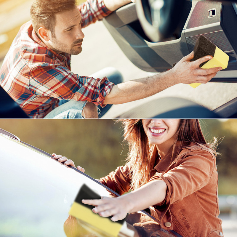 2 buc Burete de curățare a anvelopelor de mașină Tampoane aplicatoare de ceară pentru roți de mașină Spălarea anvelopelor Ștergerea apei Instrument de burete de aspirare Spălătorie și întreținere auto