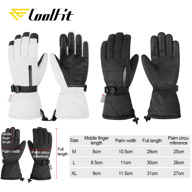 Mănuși de schi Coolfit Mănuși impermeabile cu funcție de ecran tactil Mănuși termice pentru snowboard Mănuși calde pentru snowmobilul de zăpadă Bărbați Femei