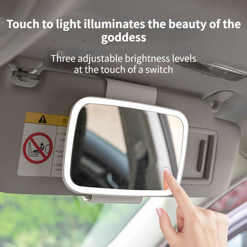 atsafeprOglindă de cosmetică pentru mașină Vizor de soare pentru mașină oglindă universală cu LED oglindă de dressing oglindă suspendată oglindă luminoasă model de încărcare