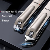 Dispozitive de tăiat manichiură mari, ascuțite, pentru unghii, din oțel inoxidabil + oțel carbon Acronyx, tăietoare de unghii dure, pedichiură, gură oblică de uz casnic