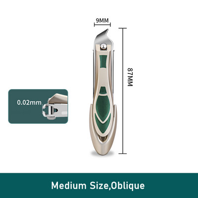 Tăiător de unghii anti stropire cu pilă Manichiură din oțel inoxidabil pentru tăierea unghiilor încarnate tare Cutter lărgește instrumente de foarfece durabile